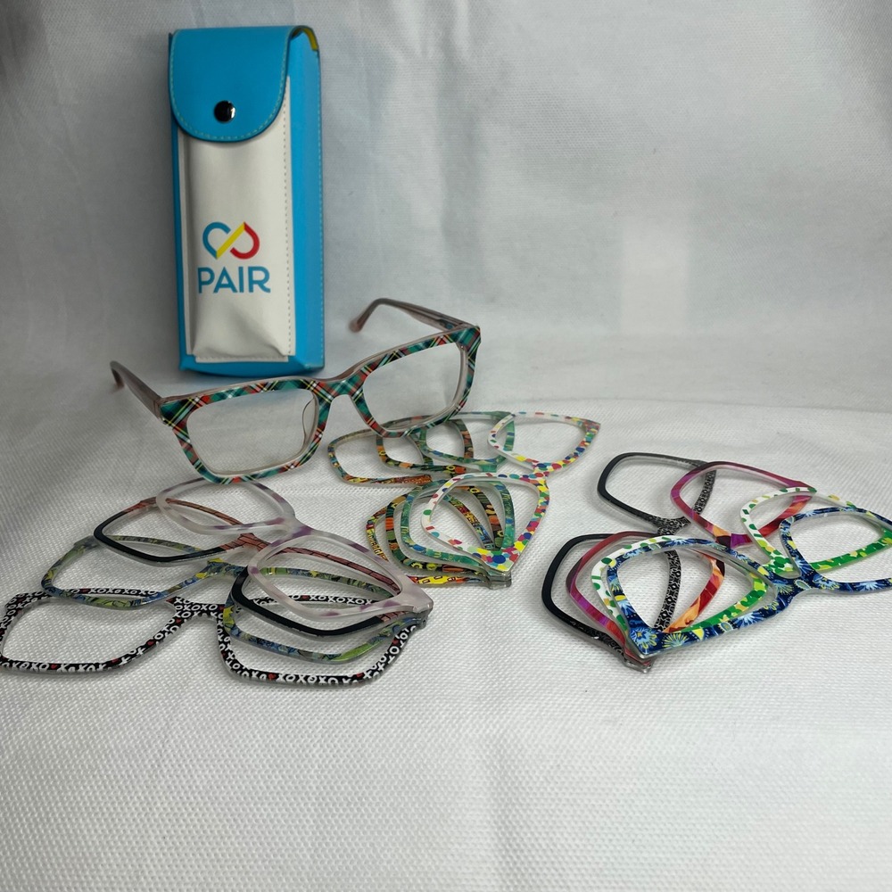 Pair Eyewear "Larkin" Toppers Glasses +13 Interchangeable Lenses Pink 51[]17-140